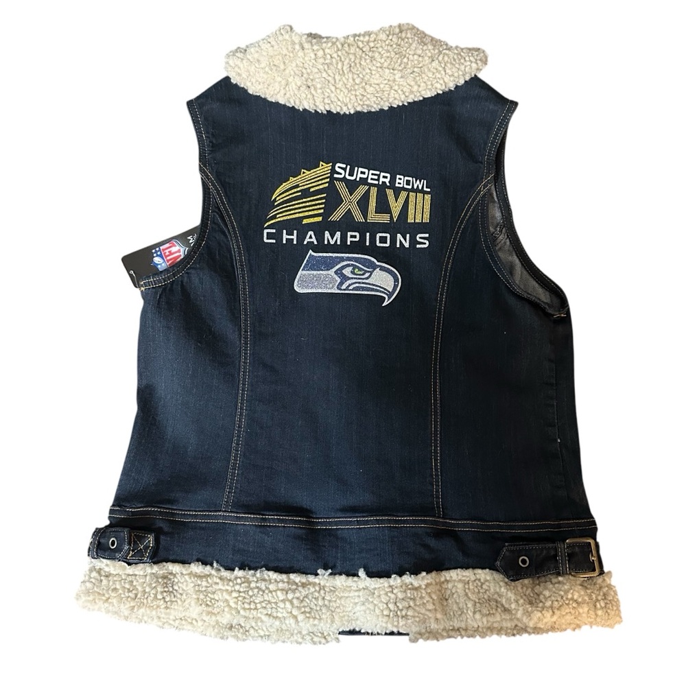 NFL team apparel NWT Seattle Seahawks Super Bowl   XKVlll Championships vest L